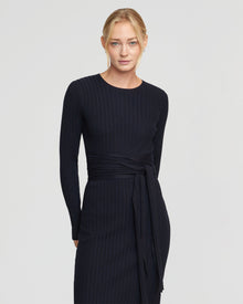 Riley | Carmen Ribbed Long-Sleeve Wrap Dress in Size Small