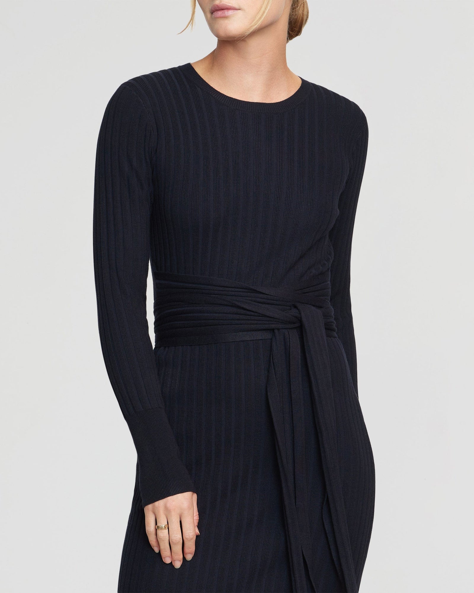 Riley | Carmen Ribbed Long-Sleeve Wrap Dress in Size Small