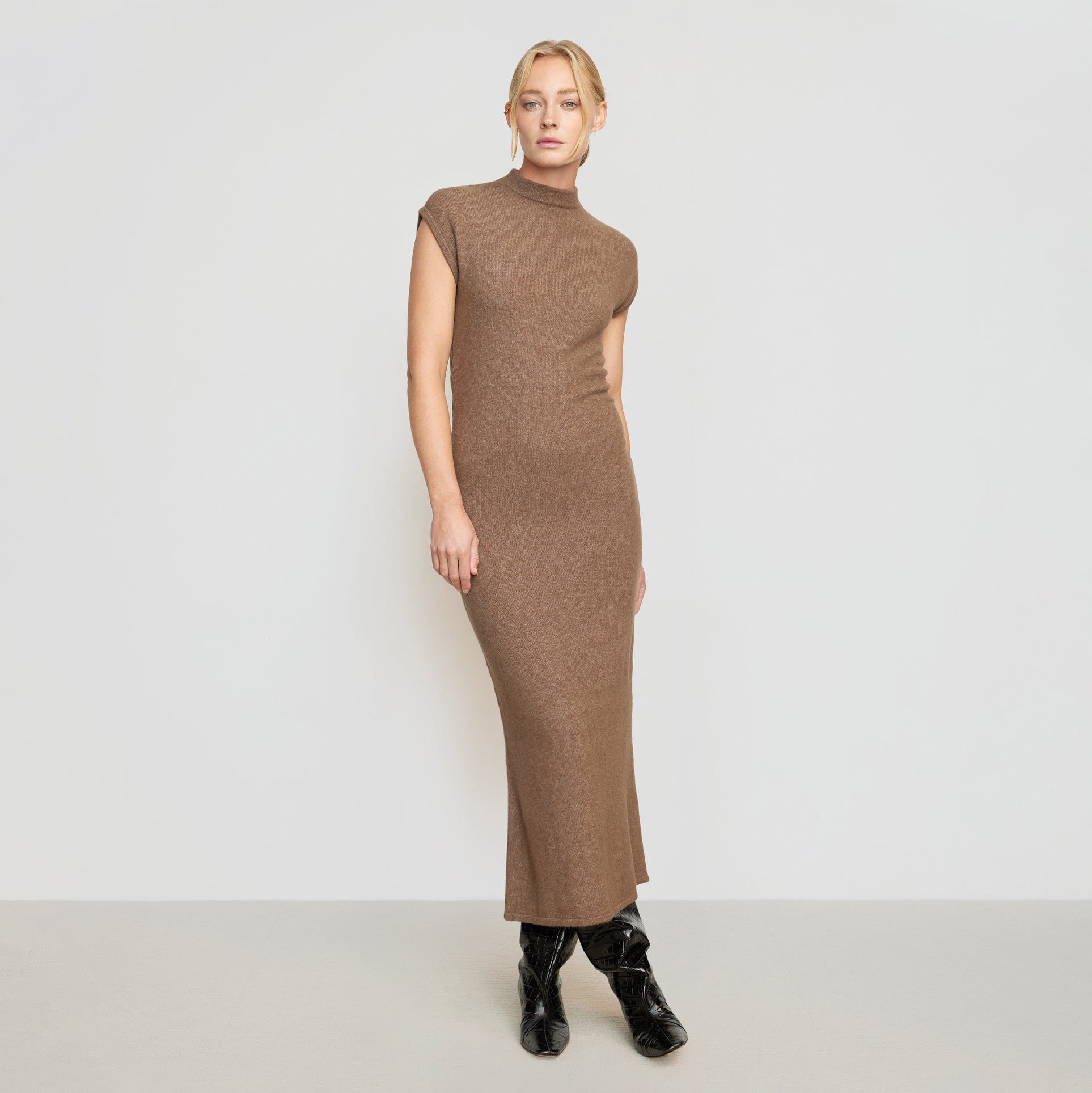 Casper Mock-Neck Dress | Shiitake