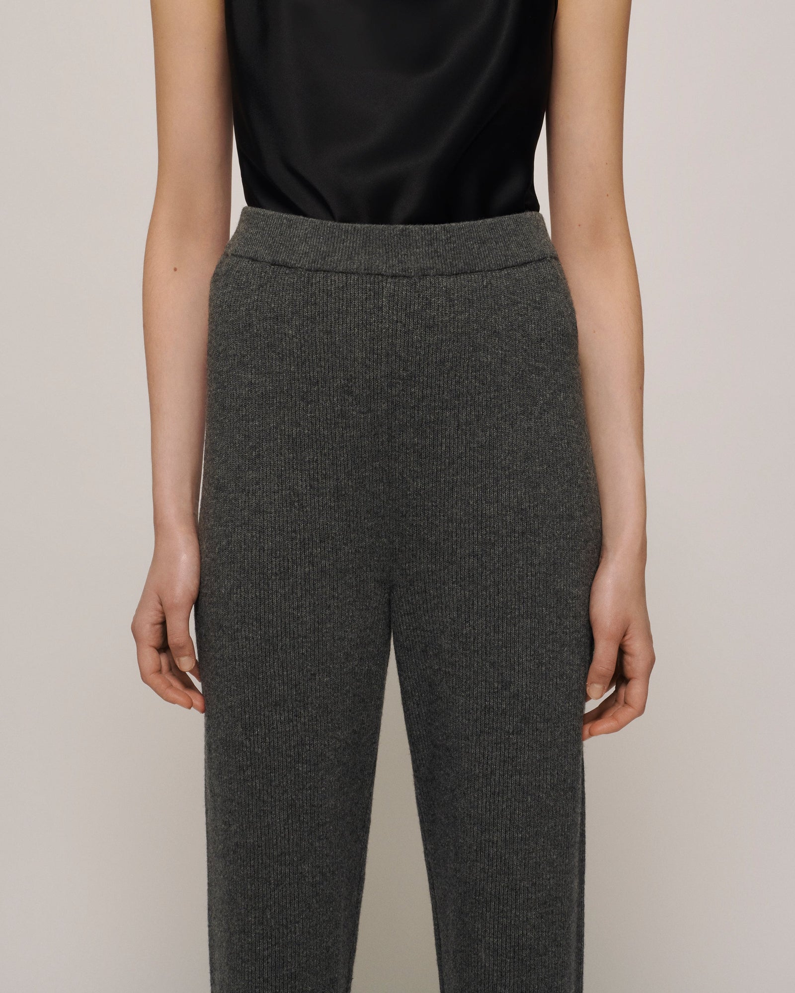 Keira Ribbed-Knit Pants | Graphite