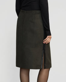 Charlotte | Colette Contrast Leather-Trim Skirt Size Small 