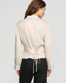 Renée | Cory Satin Tencel Wrap Blouse in Size Small