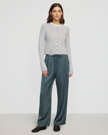 Renée | Dana Stretch-Waist Satin Pant in Size Small