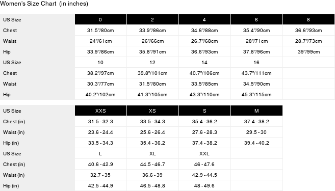 Product size guide