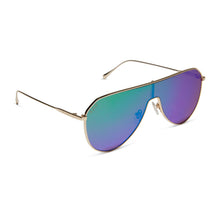 Womens | Dash Shield Sunglasses | Gold | Green Lenses