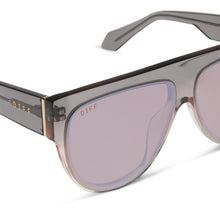 Womens | Georgie Sunglasses | Black Smoke | Vintage Rose Crystal Ombre/Mauve/Silver Flash Lenses