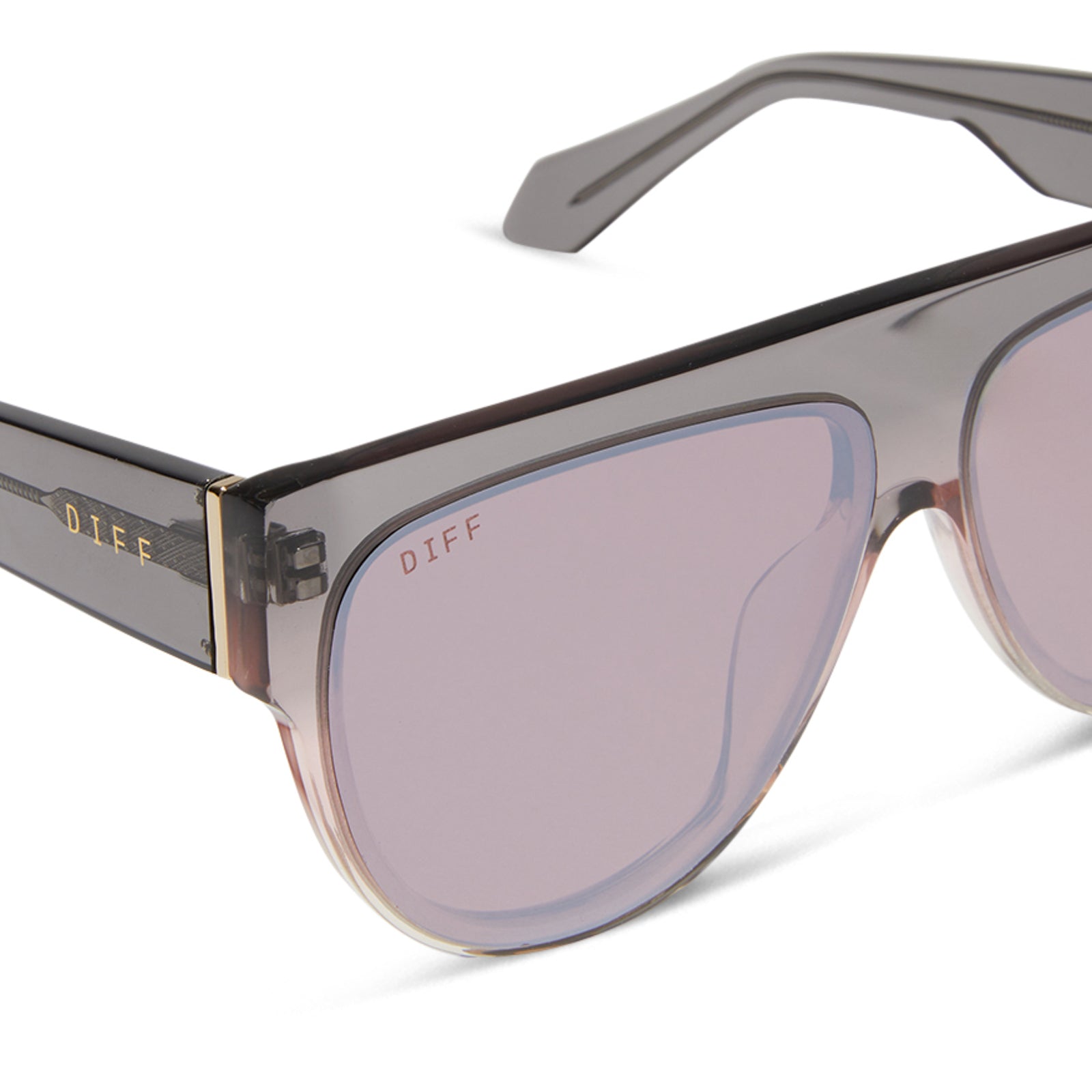 Womens | Georgie Sunglasses | Black Smoke | Vintage Rose Crystal Ombre/Mauve/Silver Flash Lenses