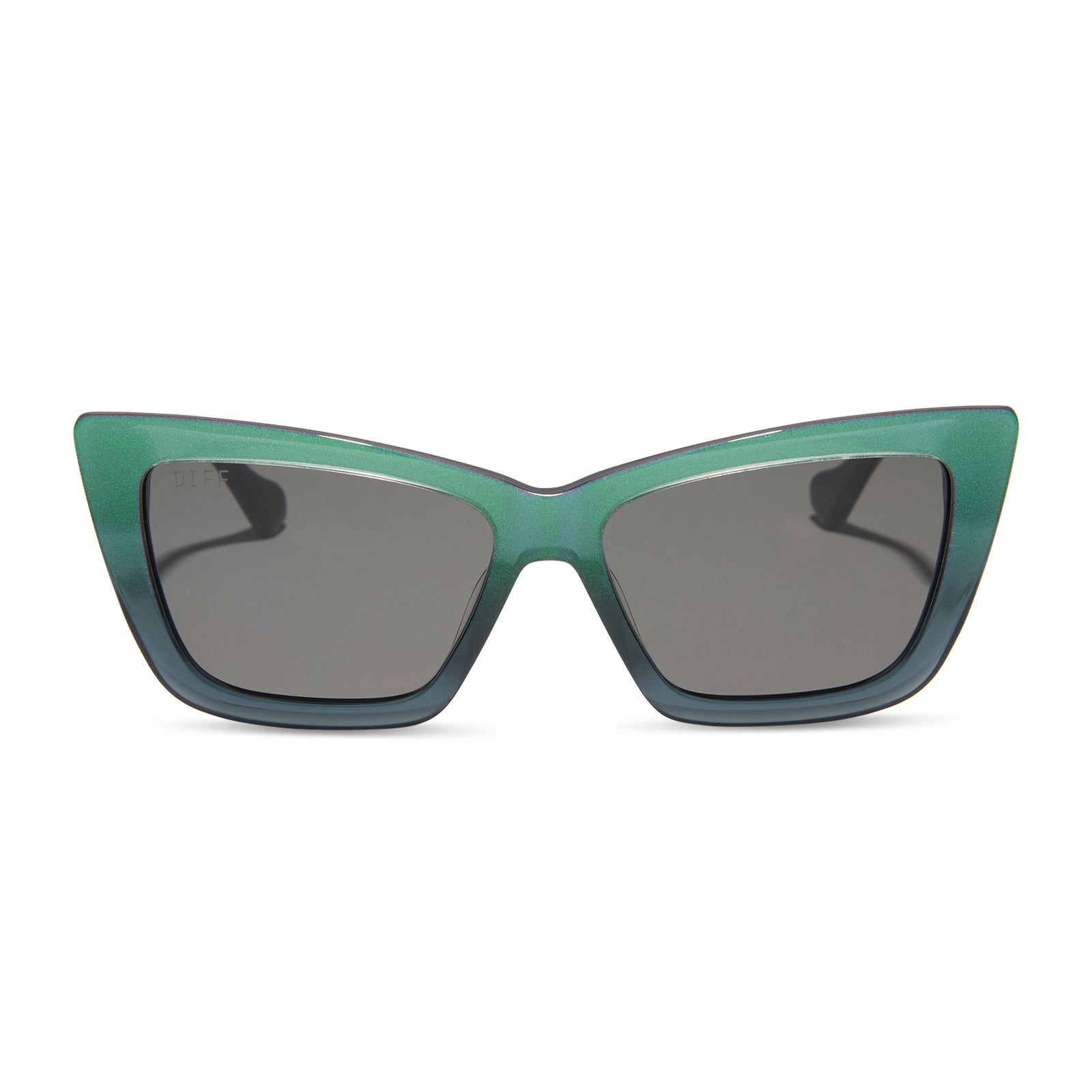 Womens | Elphaba Emerald Sunglasses | Enchanting Emerald To Black | Shadowy Grey Lenses