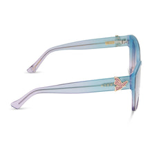 Womens | Glinda Upland Butterfly Sunglasses | Iridescent Pastel Blue | Lavender/Opalescent Gradient Pink Lenses