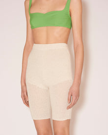 Paola Textured Cotton-Crochet Shorts | Creme