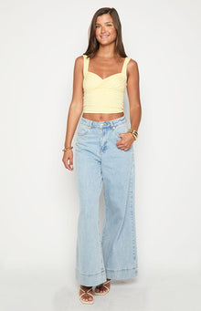 Khali Denim Wide Leg Jeans | Light Wash