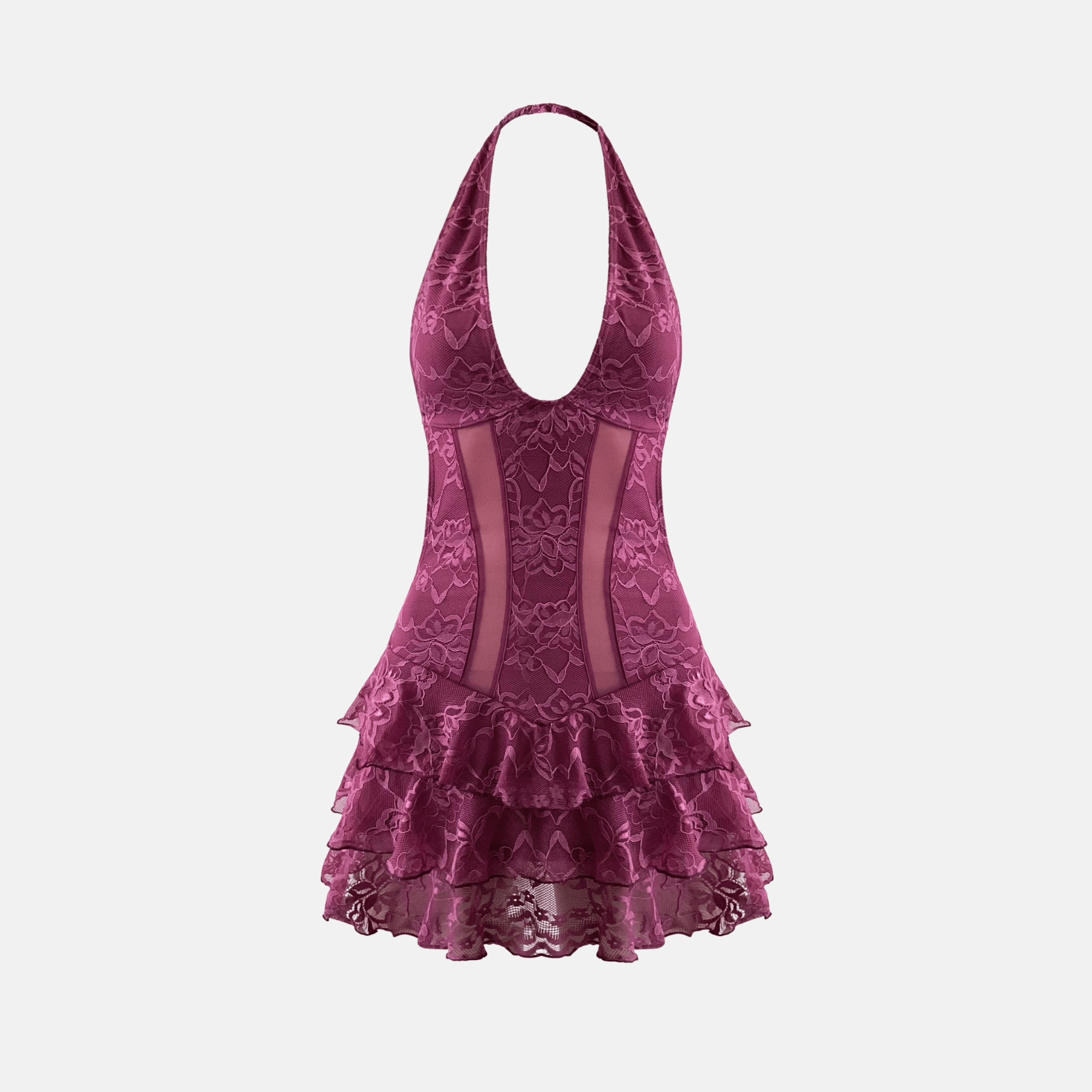 OW Collection ELEANOR Mini Dress Dress 233 - Cherry Lacquer