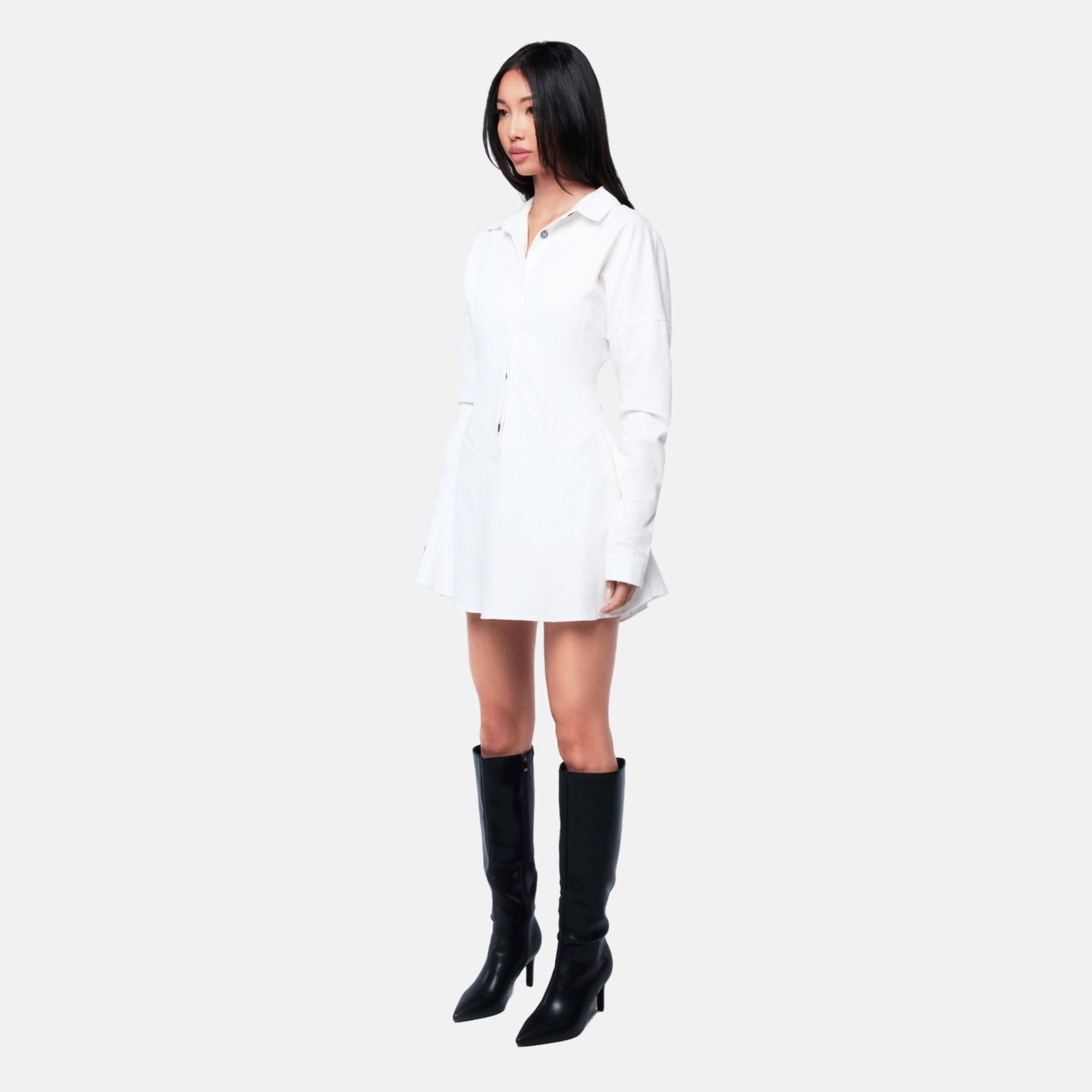 OW Collection ELLIE Shirt Dress Dress 001 - White