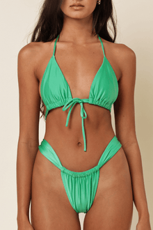 Emma Triangle Bikini Top | Emerald Shimmer