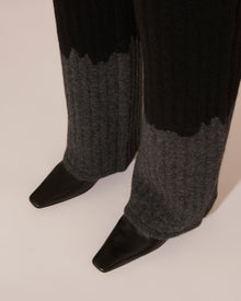 Womens | Shad Dip Dye-Effect Knitted Straight-Leg Pants | Black And Charcoal