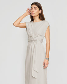 Renée | Fei Organic Cotton Tie-Front Midi Dress in Size Small