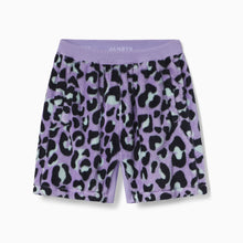 Sherpa Fleece Lounge Shorts | Lavender Leopard