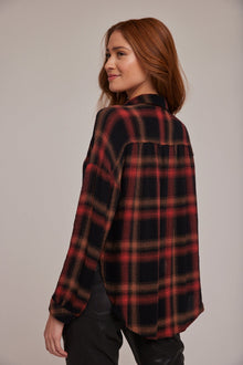 Flowy Shirt - Golden Rust Plaid