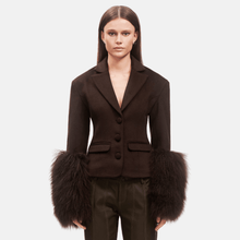 OW Collection FRANCES Wool Blazer Blazer 166 - Chocolate Brown