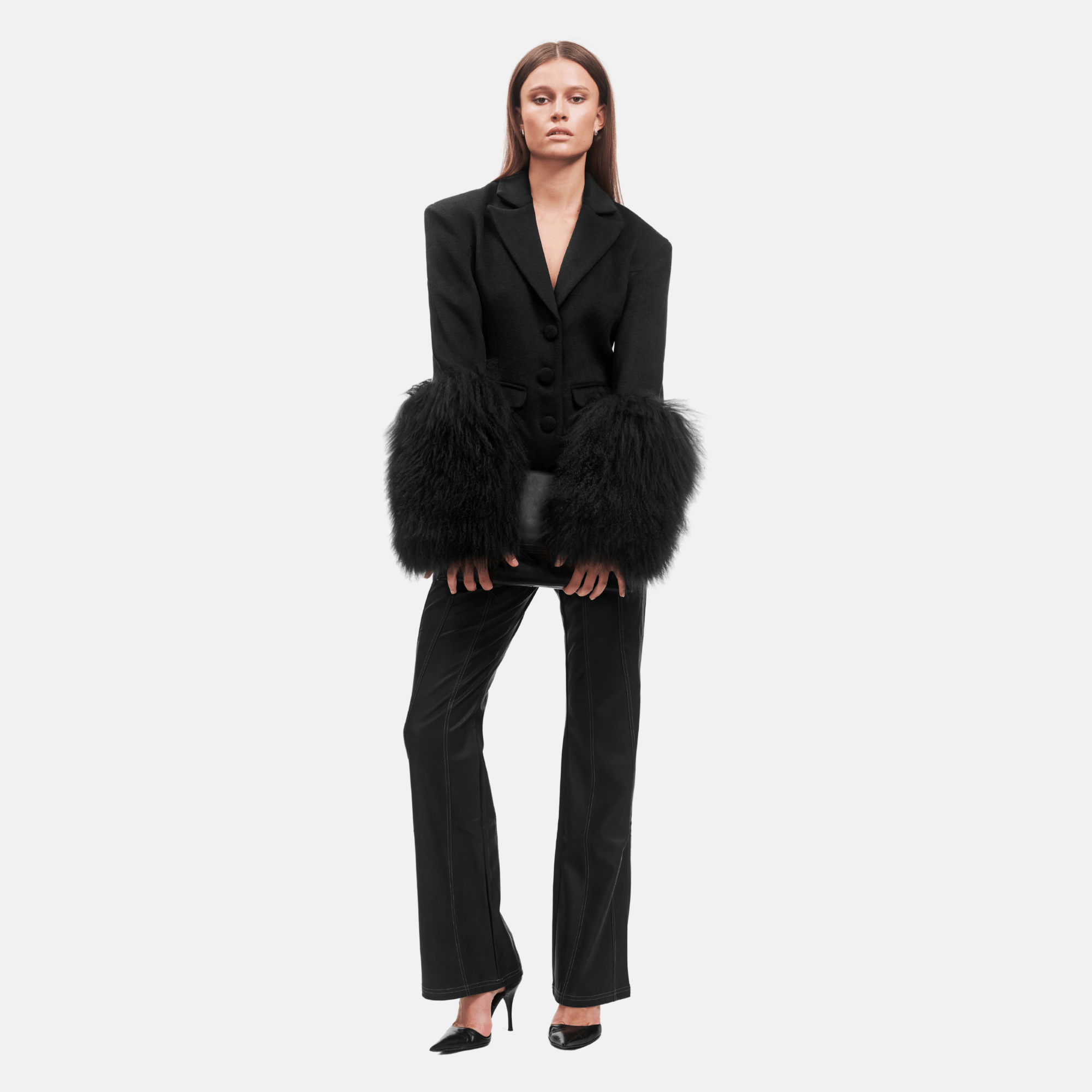 OW Collection FRANCES Wool Blazer Blazer 121 - Black