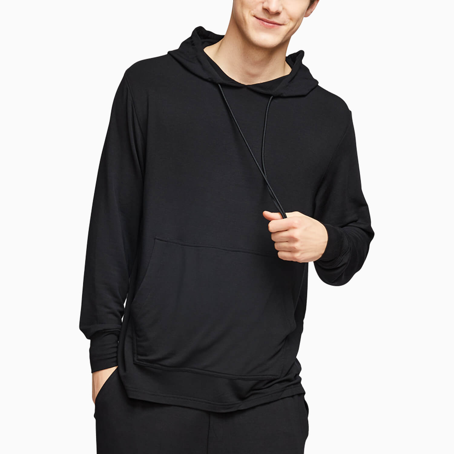 Lightweight Modal French Terry Hoodie | Black