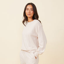 Blouson Sleeve Crew Neck Sweatshirt | Women | Bone