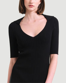 Laura | Hunter Collared Short-Sleeve Sweater in Size Small