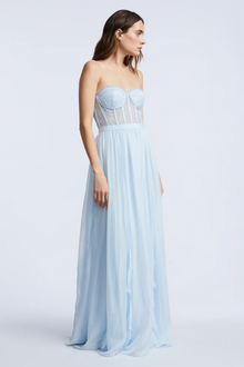 Lace Bodice Chiffon Ruffle Gown | Skyway