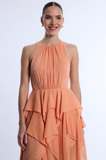 Ruffle Skirt Dress | Apricot
