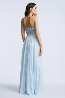 Lace Bodice Chiffon Ruffle Gown | Skyway