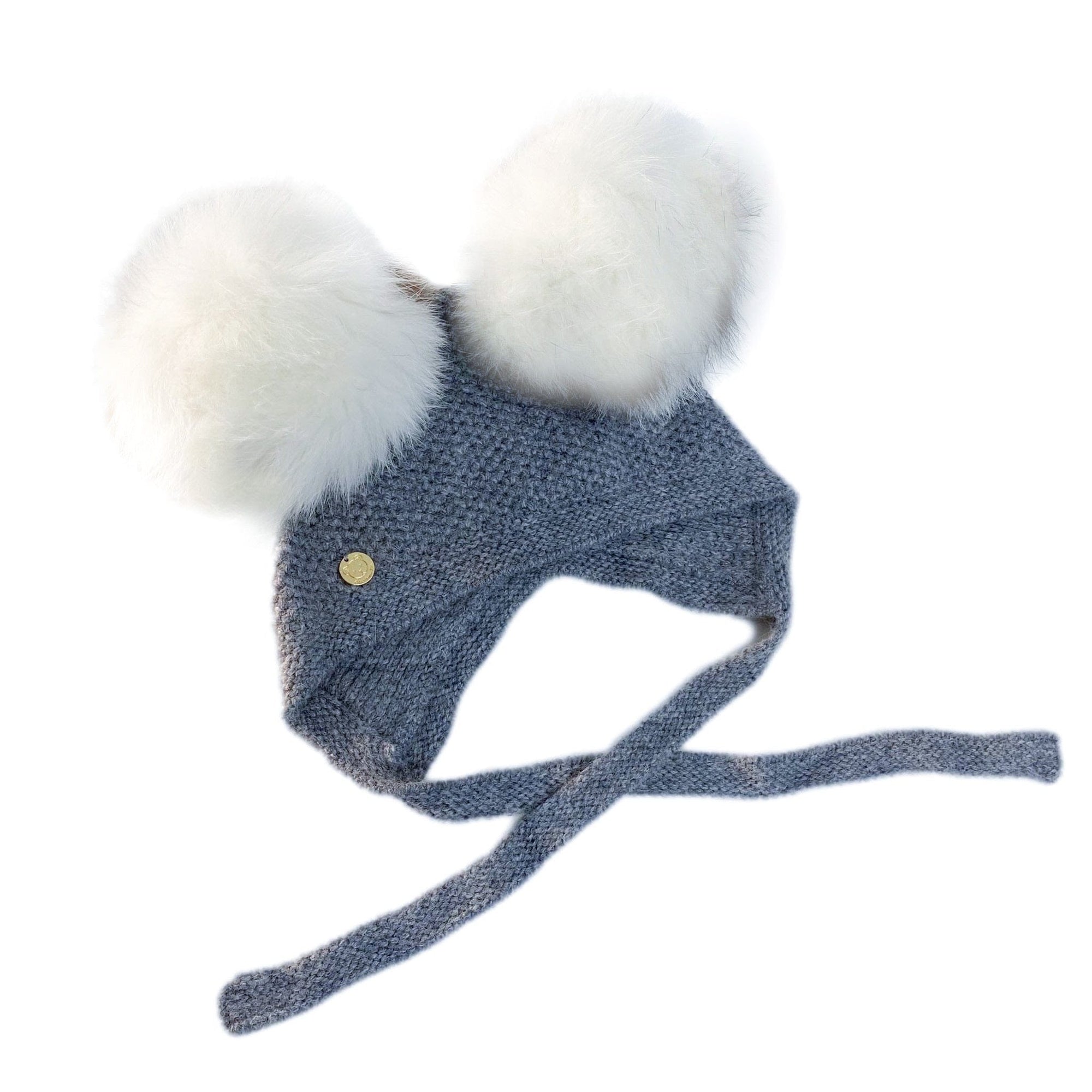 Honeycomb Grey Faux Fur Bonnet - Petite Maison Kids