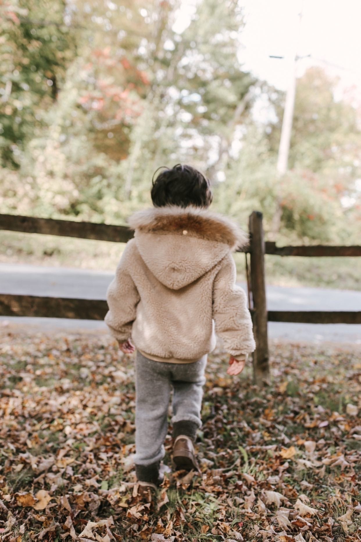 Shearling Camel Bomber Coat - Petite Maison Kids