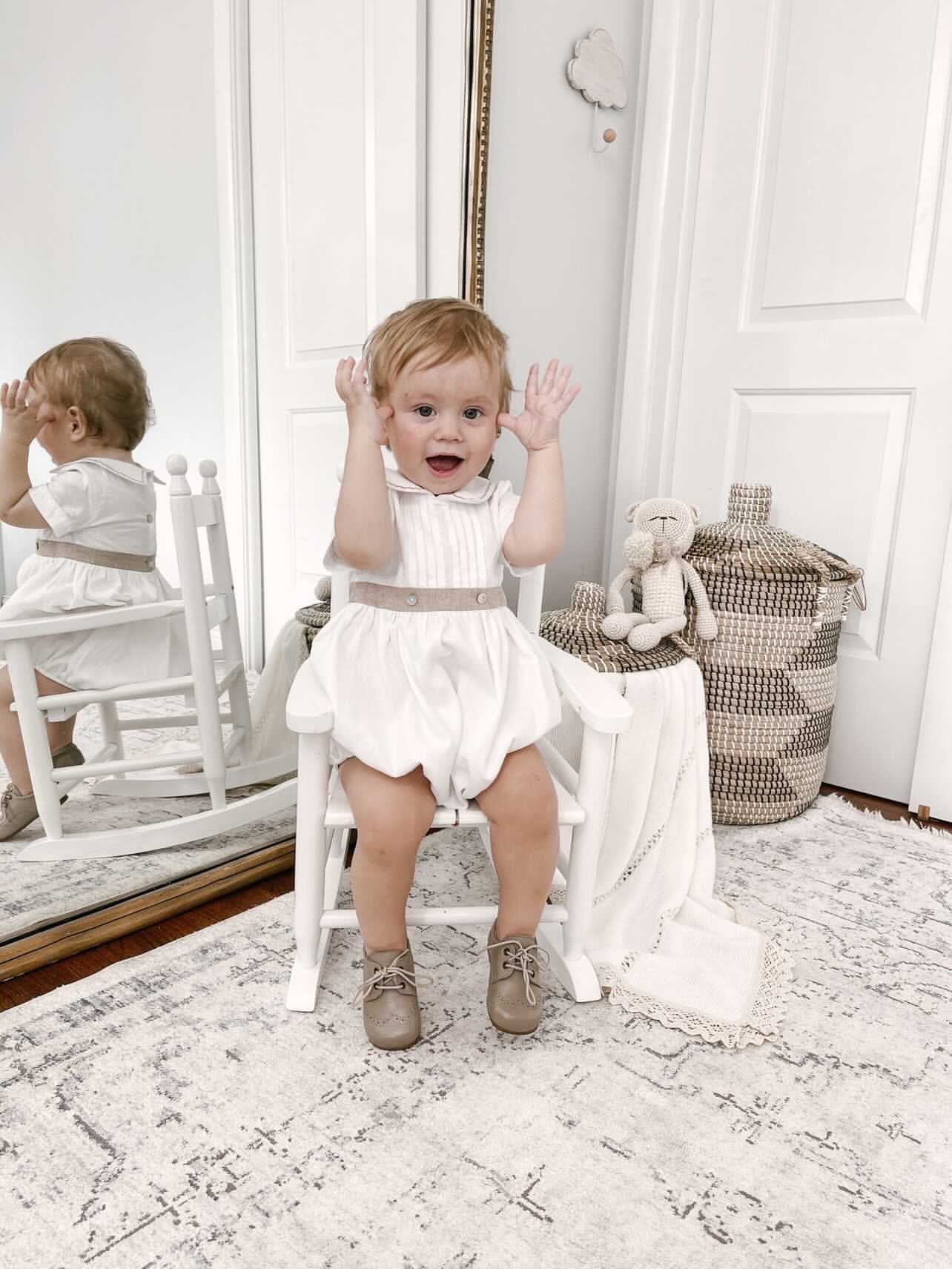 Ashton Linen Romper - Petite Maison Kids