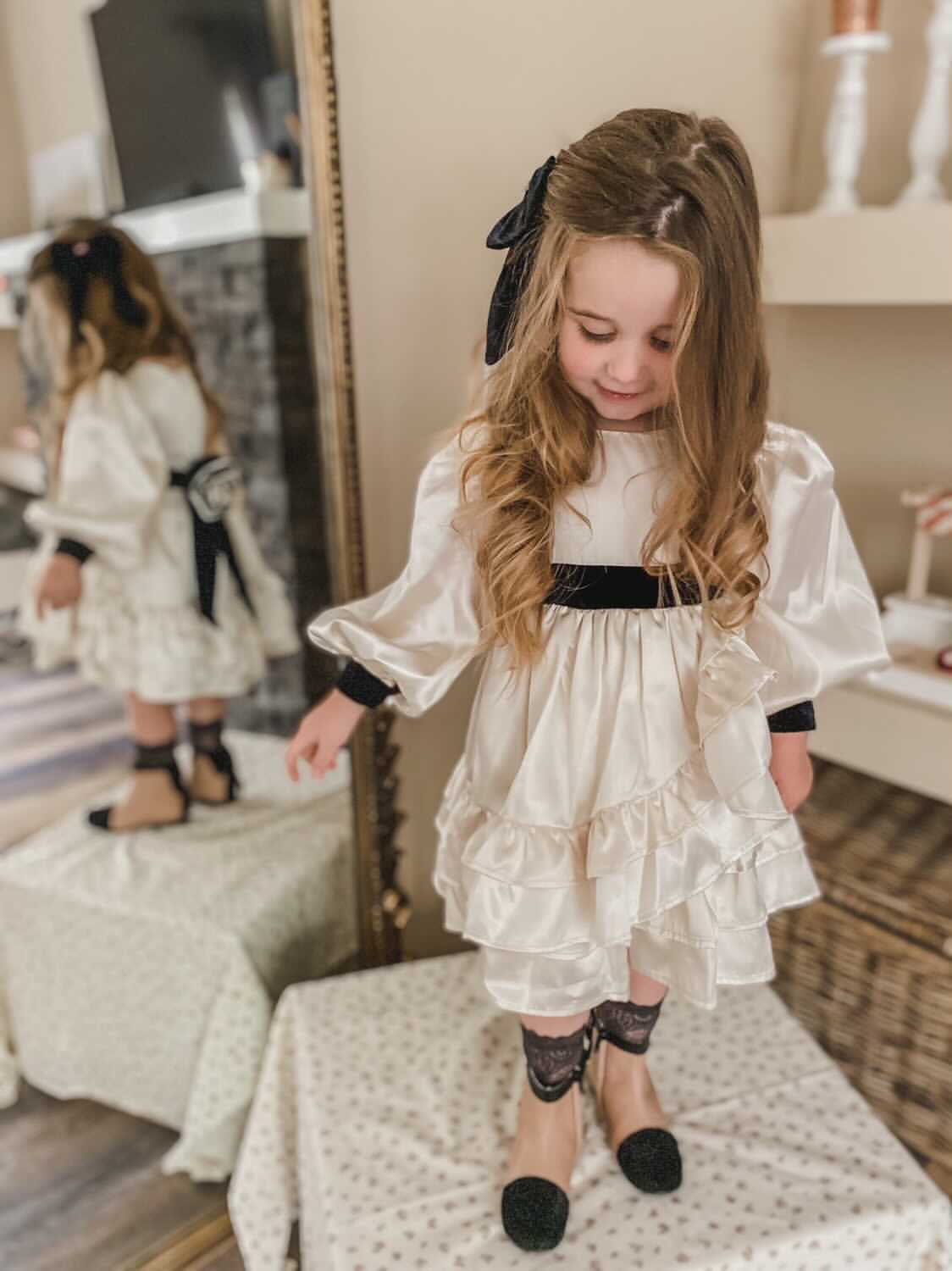 Evangeline Satin Dress - Petite Maison Kids