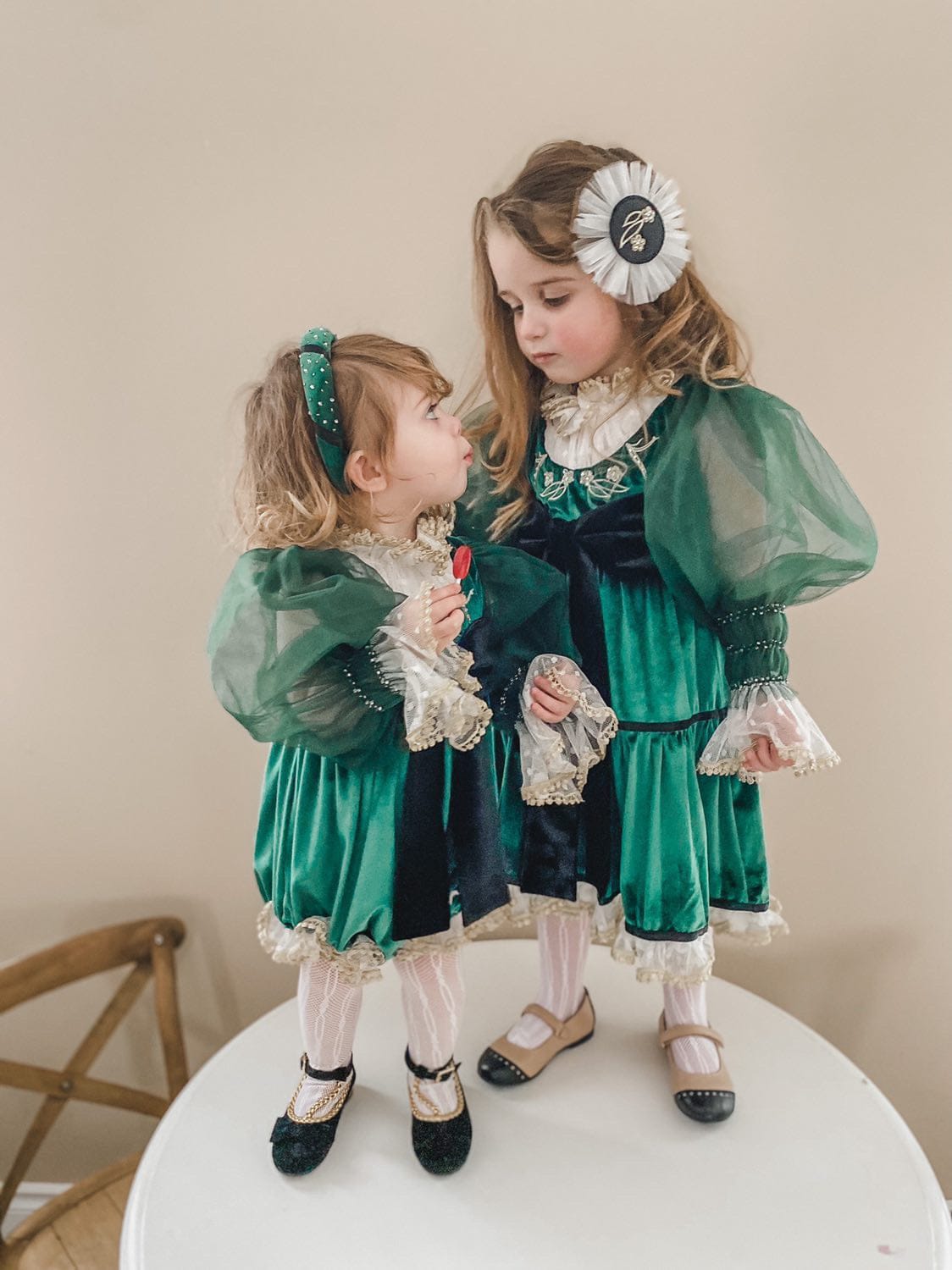 Aurora Royal Green Velour Dress | Green