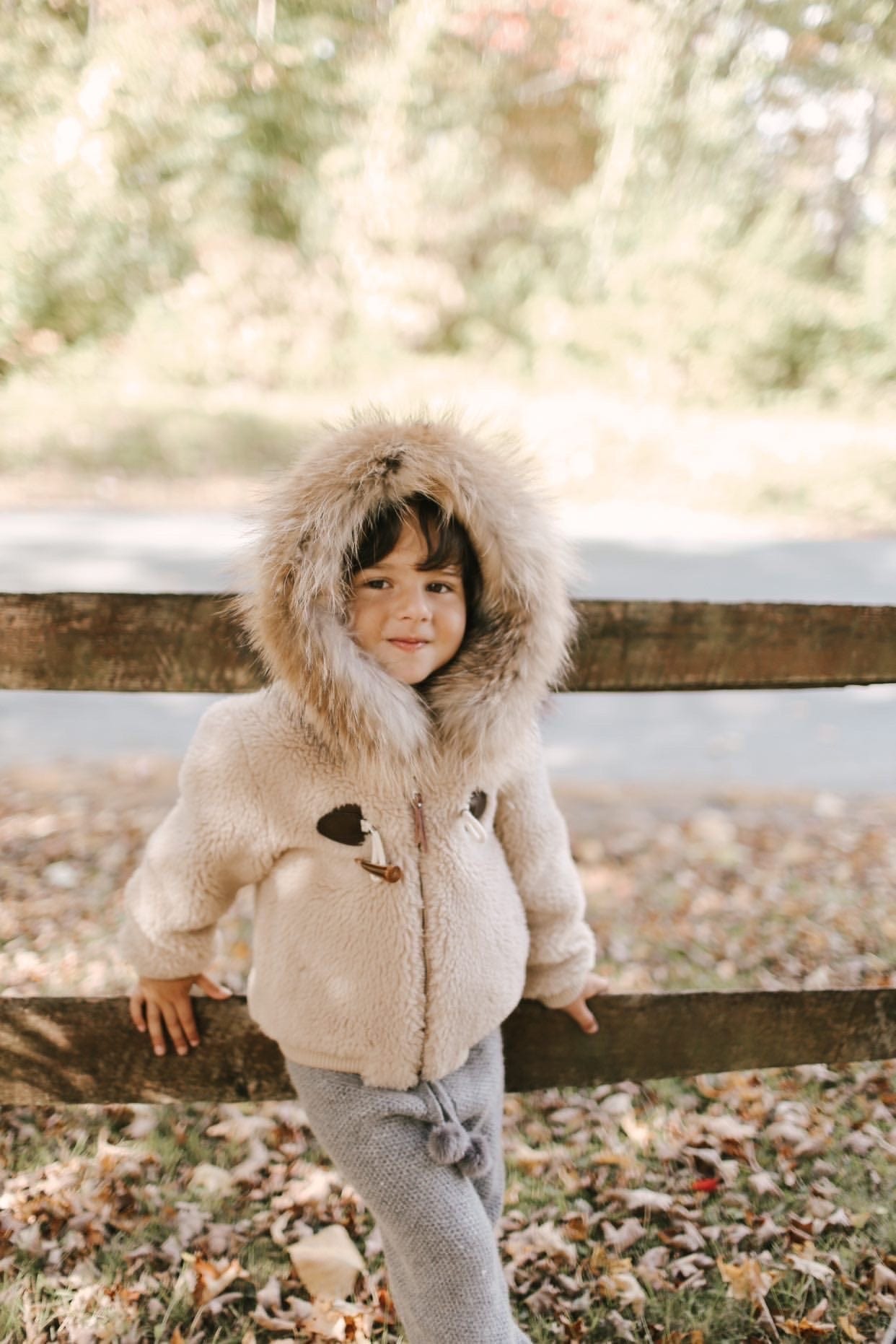 Shearling Camel Bomber Coat - Petite Maison Kids