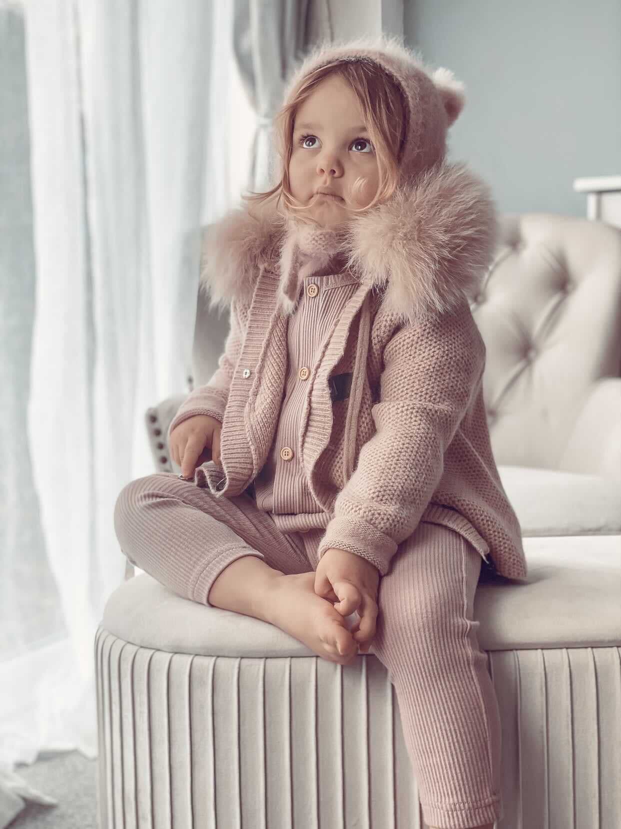 Honeycomb Dusty Pink Cashmere Pram Coat - Petite Maison Kids