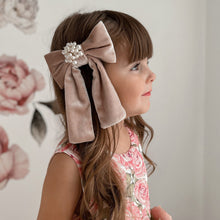 Dusty Pink Velour Hair Bow | Pink