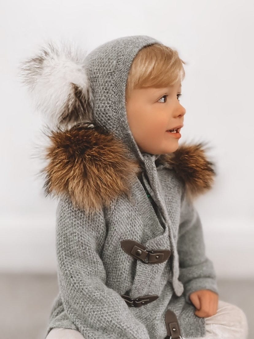 Honeycomb Grey Cashmere Bonnet - Petite Maison Kids