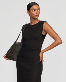 Riley | Iman Cotton Twill Split-Hem Dress in Size Medium