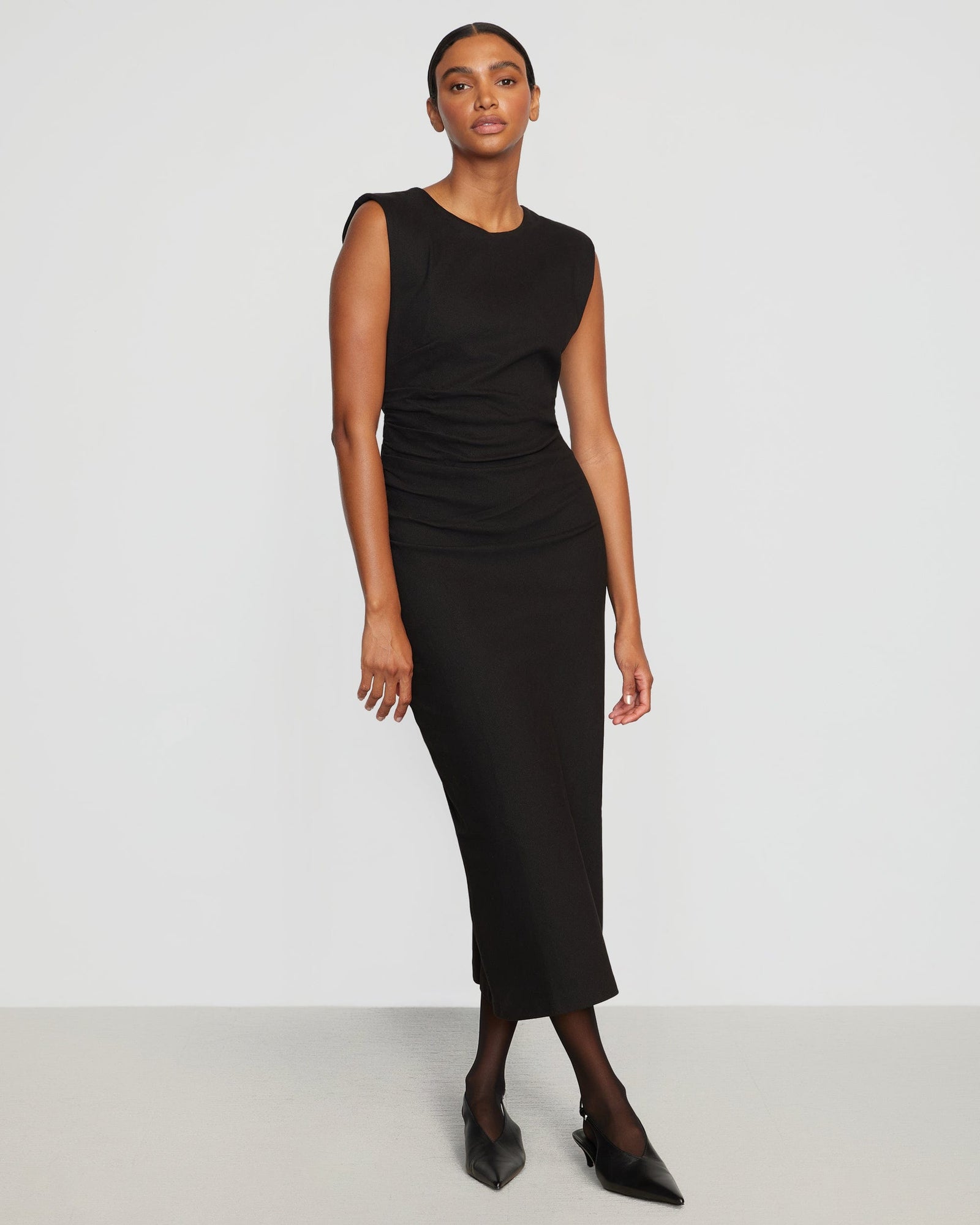 Riley | Iman Cotton Twill Split-Hem Dress in Size Medium