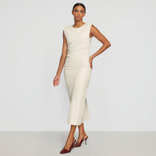 Iman Split-Hem Cotton Twill Dress | Cream