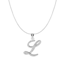 The Iced Out Script Initial Necklace | 18KT Gold Vermeil & Sterling Silver