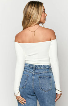 Intan Off the Shoulder Bodysuit | White