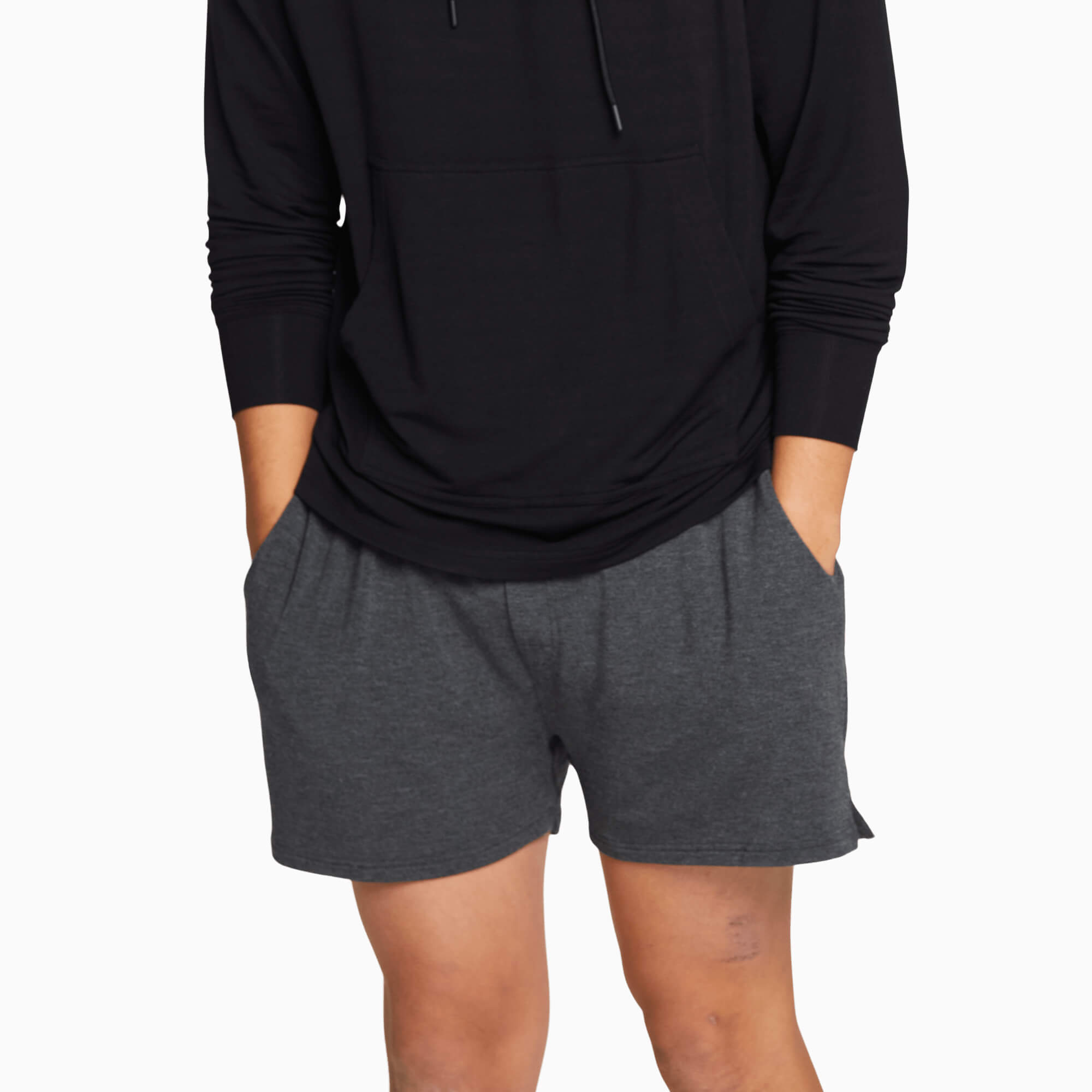 Modal Boxer Lounge Shorts | Boxers with Pockets | Gray/Black