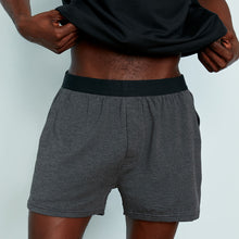 Modal Boxer Lounge Shorts | Boxers with Pockets | Gray/Black