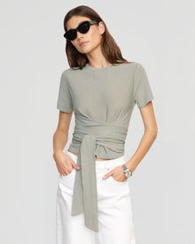 Renée | Jude Cropped Tie-Front Top in Size Small