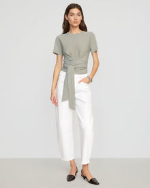 Renée | Jude Cropped Tie-Front Top in Size Small