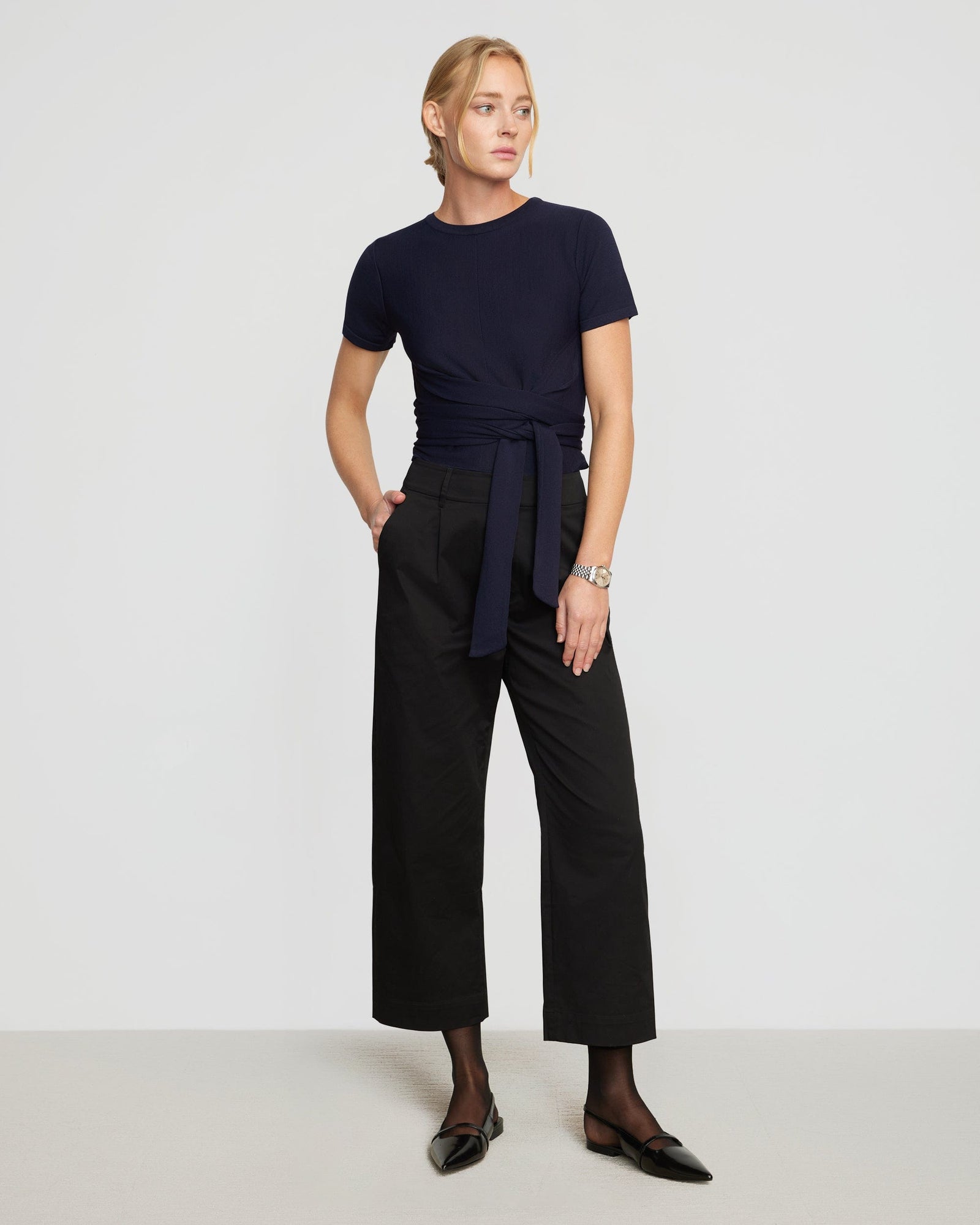 Riley | Jude Cropped Wrap Top in Size Small