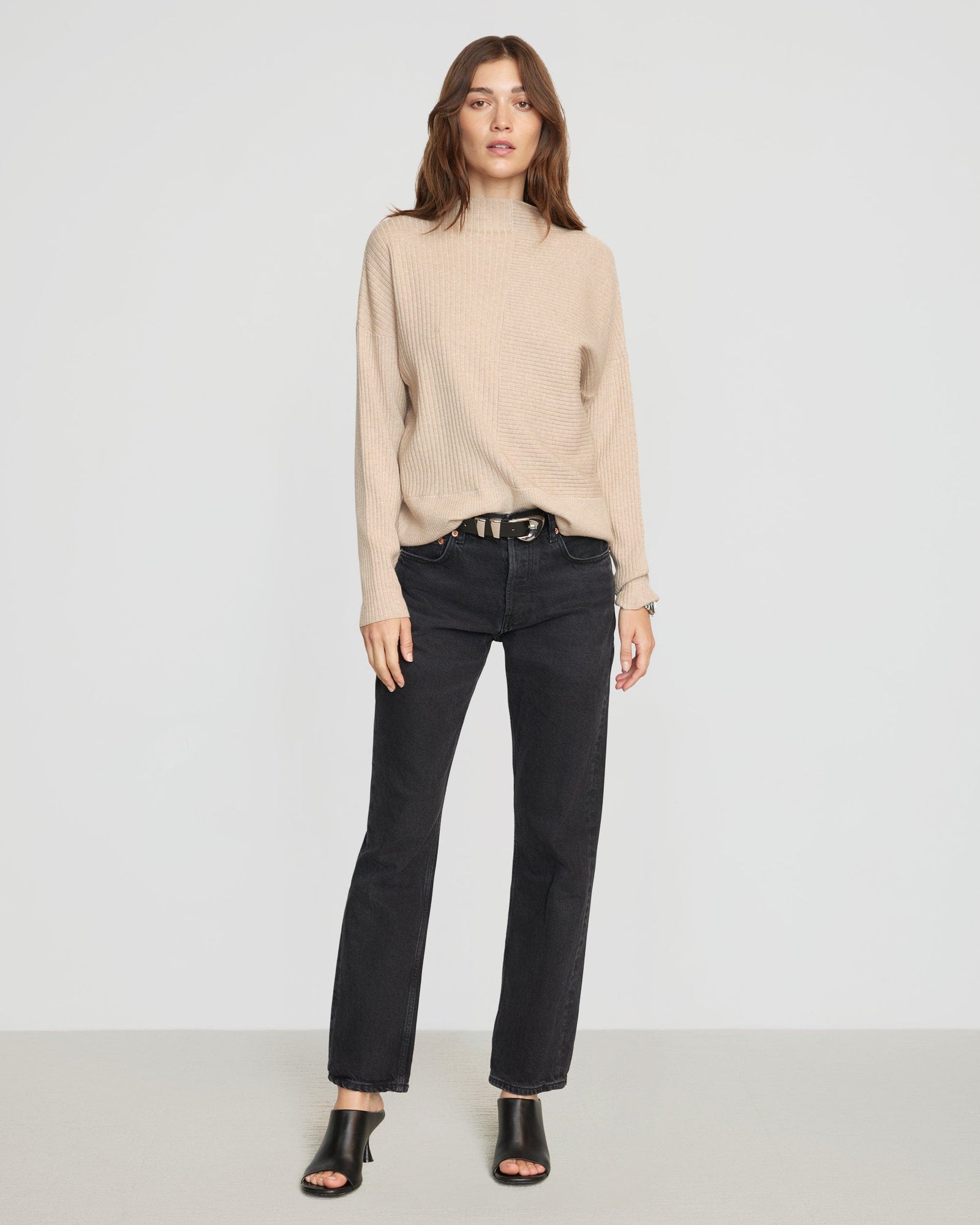 Renée | Juliana Directional Ribbed Sweater in Size Small